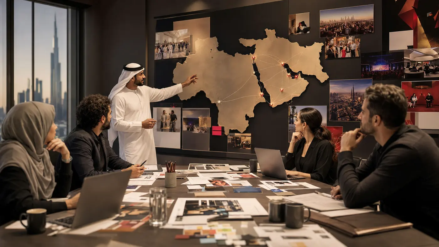 Regional agency team planning marketing, events, and new-business activity across MENA