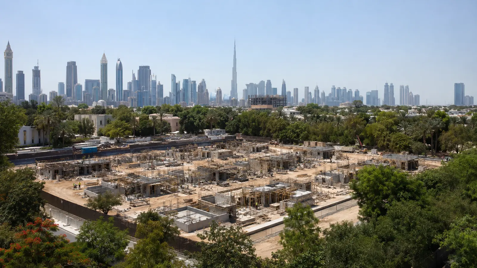 Residential construction progressing at the former Dubai Zoo site